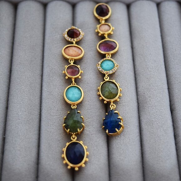 Kate Spade Perfectly Imperfect Semi-Precious Stone Linear Stud Earrings - Picture 3 of 12